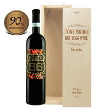 Load the image into the Gallery viewer, 1 Bottle Barbera Doc OP ROUTE66 Tony Moore Signature Collection & Personalised Wine Box