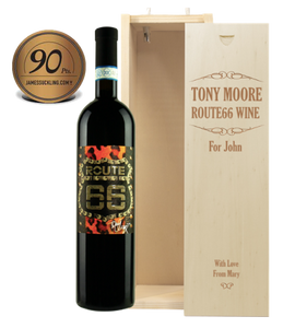 1 Bottle Barbera Doc OP ROUTE66 Tony Moore Signature Collection & Personalised Wine Box