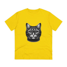 Load the image into the Gallery viewer, Chic Cat in Glasses T-Shirt | Unisex Black &amp; White Cotton Tee
