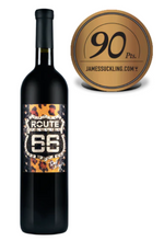 Load the image into the Gallery viewer, 3 Bottles ROUTE66 Signature Collection Wine & Personalised Wooden Box