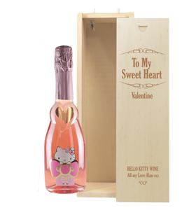 1 Bottle Hello Kitty Sweet Pink & Personalise your own Wine Box