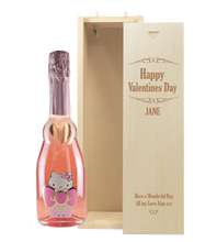 Load the image into the Gallery viewer, 1 Bottle Hello Kitty Sweet Pink &amp; Personalise your own Wine Box Valentines Day
