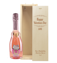 Load the image into the Gallery viewer, 1 Bottle Hello Kitty Sweet Pink & Personalise your own Wine Box Valentines Day