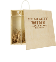 Load the image into the Gallery viewer, 3 Bottles Hello Kitty Wine & Personalise your own Wine Box