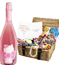 Load the image into the Gallery viewer, Hello Kitty Wine & Personalised Retro Sweet Hamper "Mothers Day"