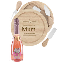 Load the image into the Gallery viewer, Hello Kitty Wine & Personalised Round Cheese Board Set
