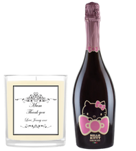 Load the image into the Gallery viewer, Hello Kitty Wine & Personalised Scented Candle