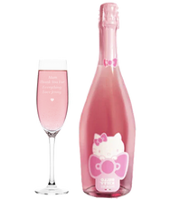 Load the image into the Gallery viewer, Hello Kitty Spumantè &amp; Personalised Heart Flute
