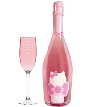 Load the image into the Gallery viewer, Hello Kitty Spumantè & Personalised Heart Flute