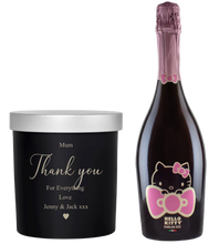 Load the image into the Gallery viewer, Hello Kitty Wine & Personalised scented candle Black base