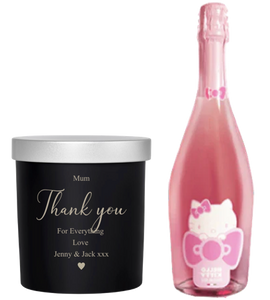 Hello Kitty Wine & Personalised scented candle Black base