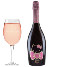 Load the image into the Gallery viewer, Hello Kitty Wine & Personalised Wine Glass