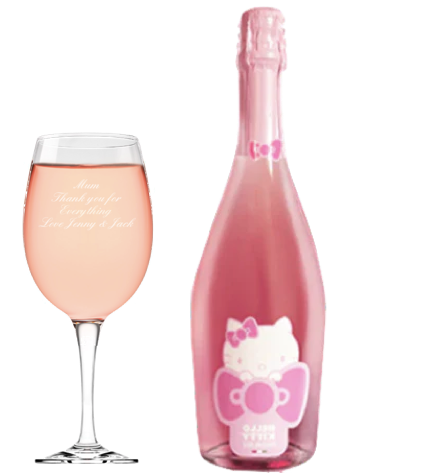 Hello Kitty Wine & Personalised Wine Glass