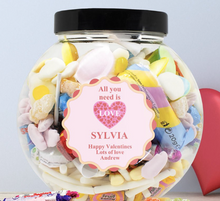 Load the image into the Gallery viewer, 1 Bottle Hello Kitty Wine of your choice & Personalise your own Love Heart Sweet Jar