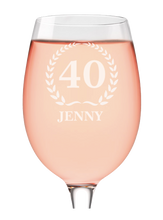 Load the image into the Gallery viewer, Hello Kitty Wine & Personalised Wine Glass Age and Name