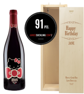 1 Bottle Hello Kitty Pinot Noir 91pts & Personalise your own Wine Box