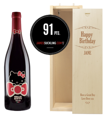 1 Bottle Hello Kitty Pinot Noir 91pts & Personalise your own Wine Box