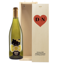 Load the image into the Gallery viewer, 1 Bottle Hello Kitty Wine of your choice & Personalise your own HEART Wine Box