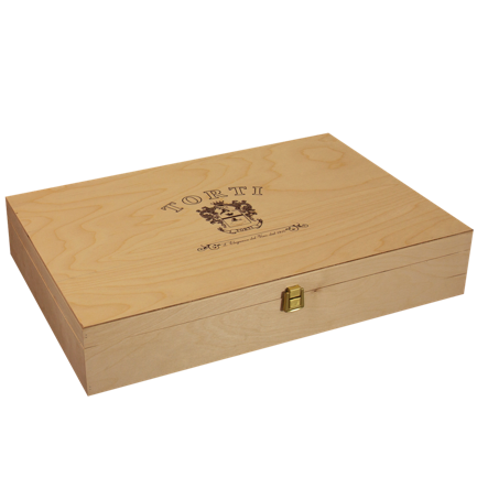 Torti Branded wooden box for 6 bottles