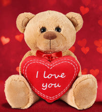 Load the image into the Gallery viewer, Hello Kitty Sweet Pink Spumante Rosè teddy bear holding a heart with "I love you"