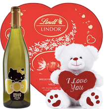 Load the image into the Gallery viewer, Hello Kitty "Pinot Noir Vinif. Bianco" Chocolates and I love you bear