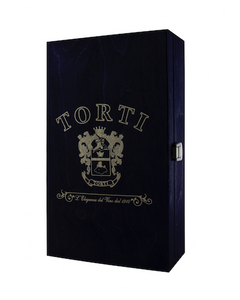 Torti Branded wooden box for 2 bottles