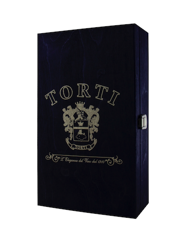 Torti Branded wooden box for 2 bottles