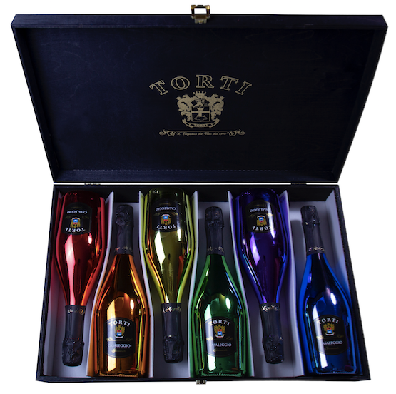 RAINBOW COLLECTION Rosé Sparkling Wine in Torti Wooden Box