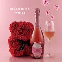 Load the image into the Gallery viewer, Hello Kitty Rosé Sparkling Wine with Rose Bear
