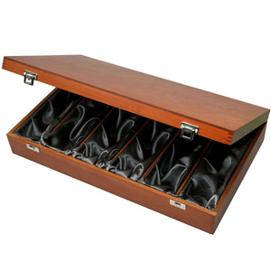 6 Bottle Luxury Wooden Box - Hinged with Silk Lining