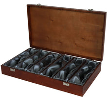 Load the image into the Gallery viewer, 6 Bottle Luxury Wooden Box - Hinged with Silk Lining
