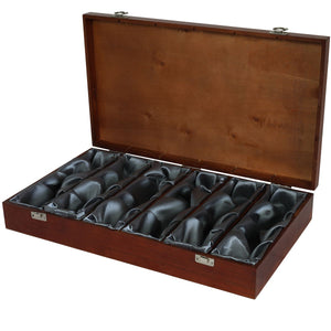 6 Bottle Luxury Wooden Box - Hinged with Silk Lining